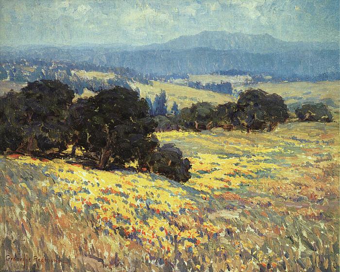 Granville Redmond California Oaks and Poppies